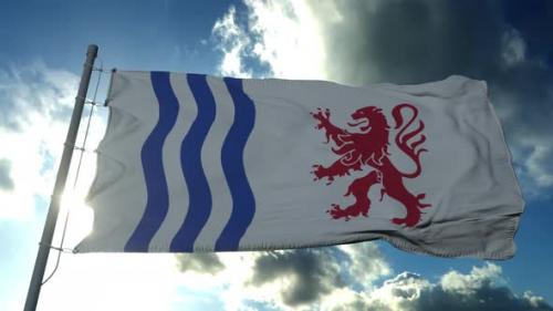 Videohive - Flag of the of NouvelleAquitaine Region of France - 33081240 - 33081240