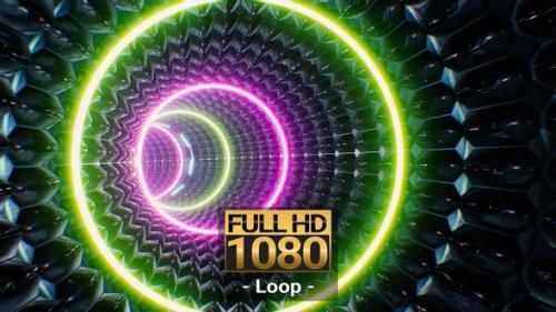 Videohive - Blinking Multi Color Light Metal Embossed VJ Tunnel - 33086629 - 33086629