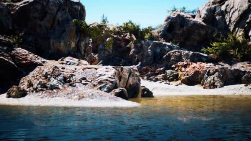 Videohive - Coastal View of a Sand Beach with Cliffs - 33134303 - 33134303