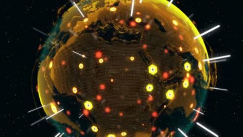 Videohive - 3D Digital Earth shows concept of global network. - 33155535 - 33155535