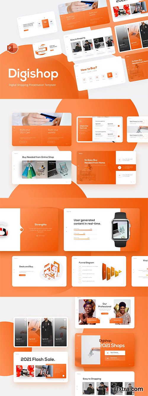 Digishop Digital Shopping PowerPoint Template