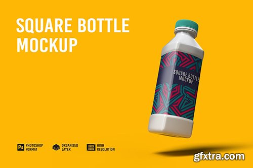 Square Bottle Mockup QZVDDKJ