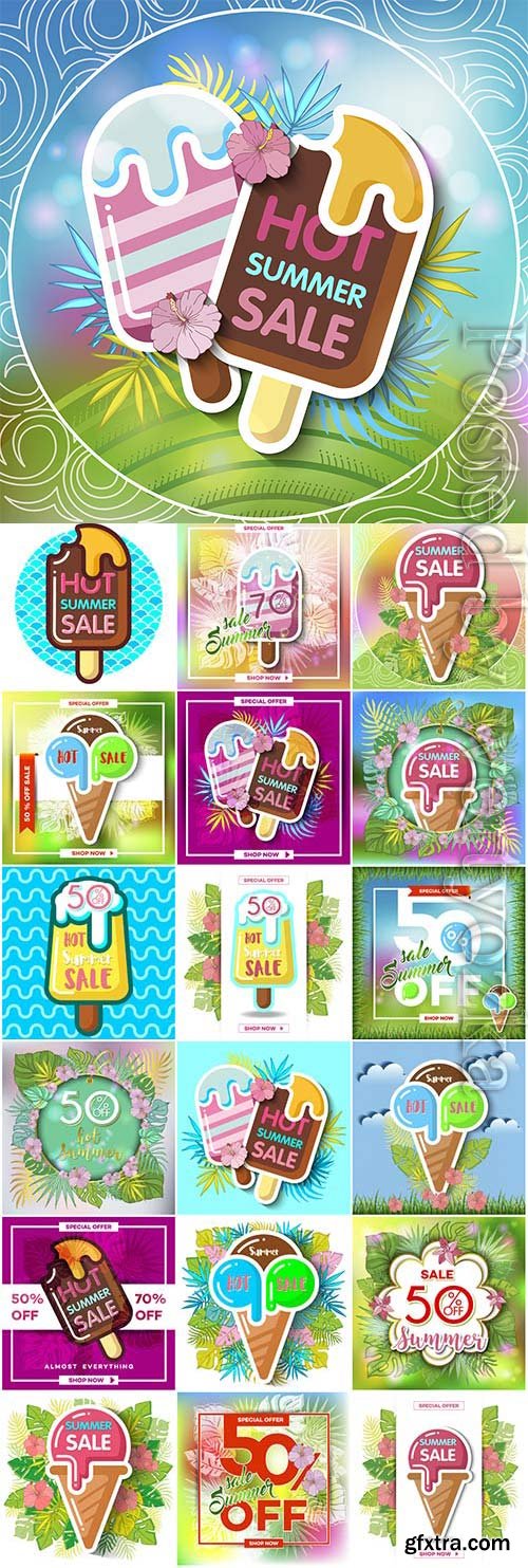 Vector Ice Cream promotional posters