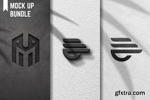 wall logo mockup bundle LEX6Q4D