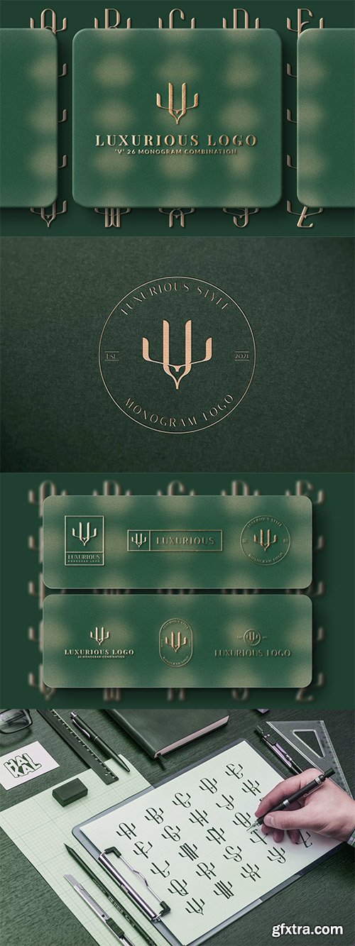 V (A-Z) Monogram Logo Creator Pack Vol.5 AHG7PPF