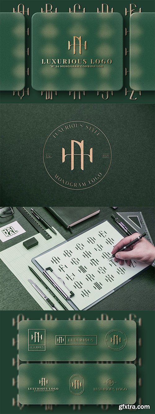 H (A-Z) Monogram Logo Creator Pack Vol.5 B7YCZL4