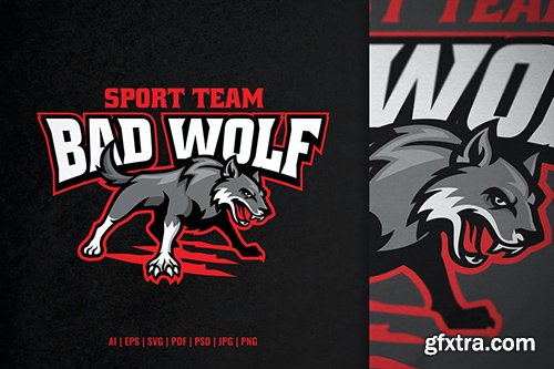 Grey Bad Wolf Sport and Esport Logo KNN2QN2