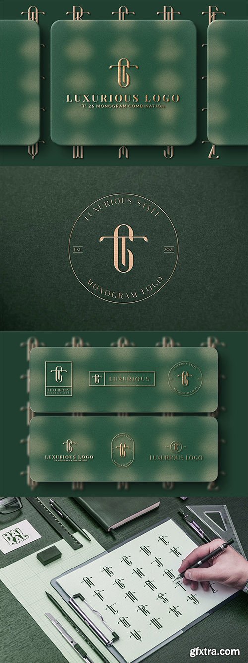 T (A-Z) Monogram Logo Creator Pack Vol.5 WP8XPZX