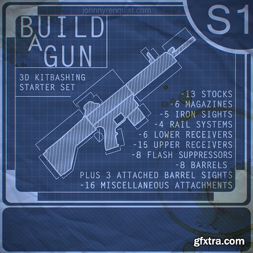 Flippednormals - Build A Gun - 3D Kitbashing Starter Set