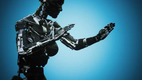 Videohive - Futuristic Humanoid Female Robot in Concept of Future - 33152717 - 33152717