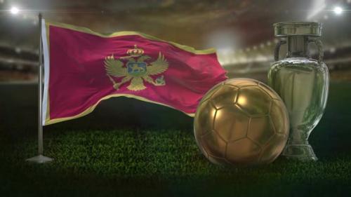 Videohive - Montenegro Flag With Football And Cup Background Loop - 33154714 - 33154714