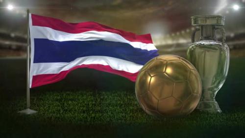 Videohive - Thailand Flag With Football And Cup Background Loop - 33154715 - 33154715