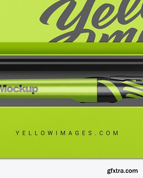 Metallic Pen in Box Mockup 86498