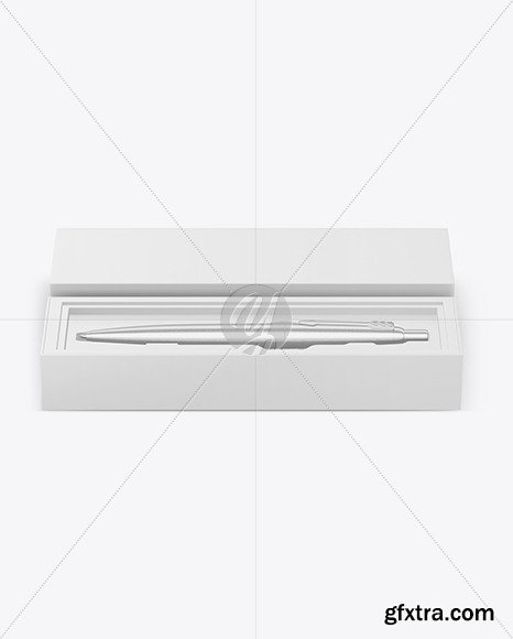 Metallic Pen in Box Mockup 86498