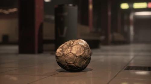 Videohive - Old Soccer Ball in Empty Subway - 33166563 - 33166563