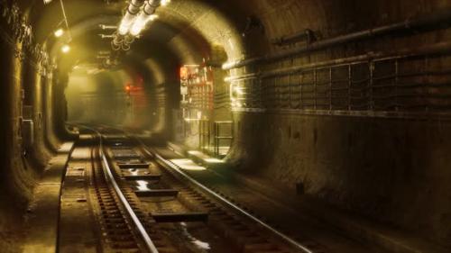 Videohive - Dark Old Abandoned Metro Subway Tunnel - 33166580 - 33166580