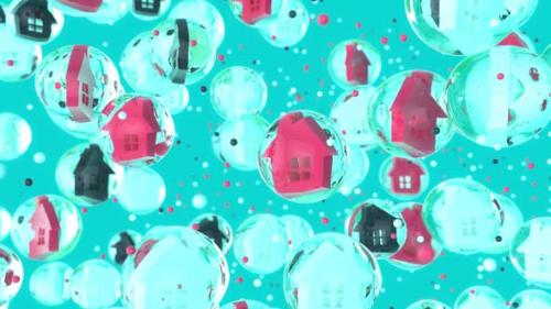 Videohive - Abstract art background of houses in bubbles - 33172048 - 33172048