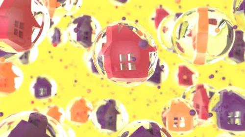 Videohive - Abstract art background of houses in bubbles - 33172049 - 33172049