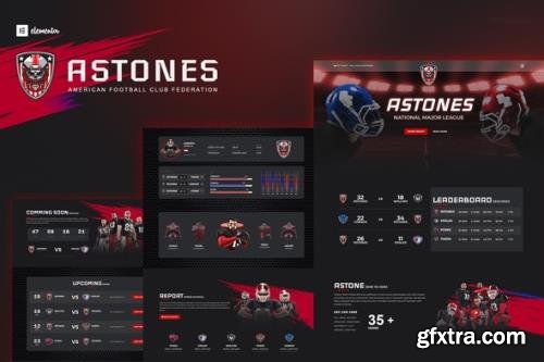 ThemeForest - Astones v1.0.0 - American Football Team & Sports Elementor Template Kit - 33211733