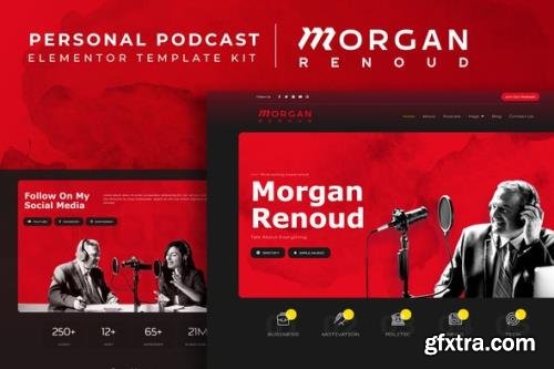 ThemeForest - Morgan Renoud v1.0.0 - Personal Podcast Elementor Template Kit - 33115947