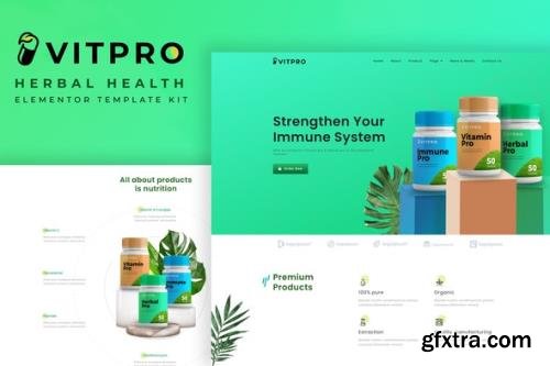 ThemeForest - Vitpro v1.0.0 - Herbal Health Elementor Template kit - 33084136