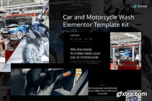 ThemeForest - Esreb v1.0.0 - Car & Motorcycle Wash Elementor Template Kit - 33101527