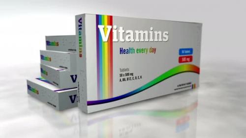 Videohive - Vitamins box in hand abstract concept 3d rendering - 33177877 - 33177877