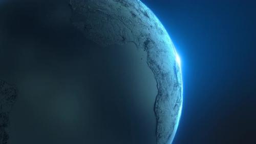 Videohive - Black Earth globe planet world map sunrise technology background universe - 33178532 - 33178532