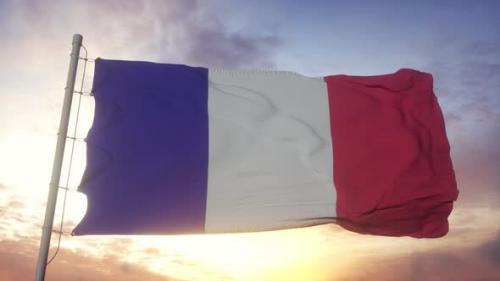 Videohive - Flag of France Waving in the Wind - 33178636 - 33178636