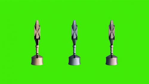 Videohive - Spinning Gold Silver and Bronze Trophies Isolated on Green Screen - 33178710 - 33178710