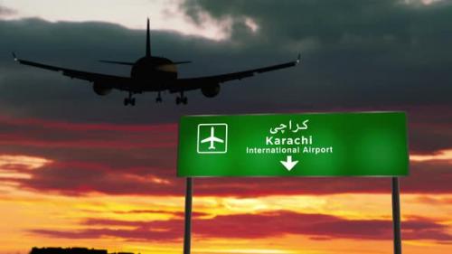 Videohive - Plane landing in Karachi Pakistan airport - 33182255 - 33182255