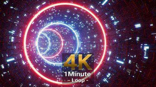 Videohive - Red and Blue Light Sci Fi VJ Tunnel 4K - 33182472 - 33182472