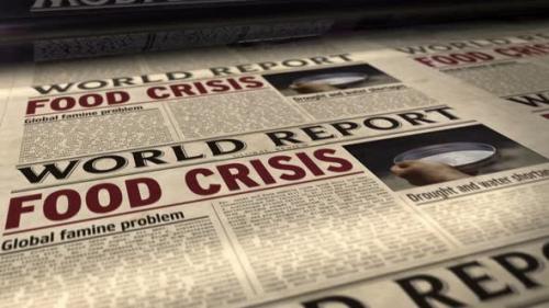 Videohive - Food crisis news, famine and hunger disaster newspaper printing press - 33183075 - 33183075