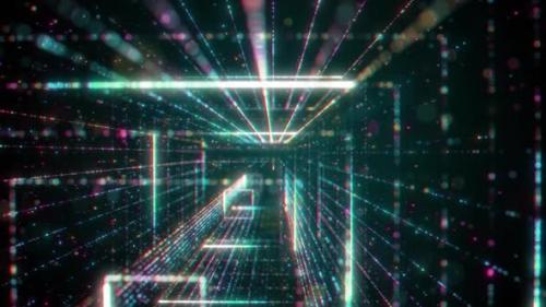 Videohive - 3D Big Data Digital Tunnel Square with Futuristic Matrix - 33186664 - 33186664