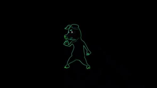 Videohive - Neon Pig Dance - 33187434 - 33187434