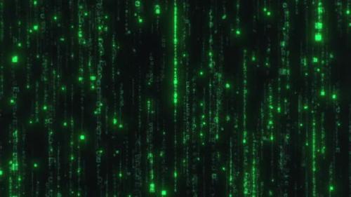 Videohive - Green Digital Binary Code Processing on Screen Background Loop - 33187572 - 33187572