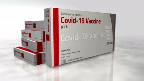 Videohive - Covid Vaccine box in abstract concept 3d rendering - 33189218 - 33189218