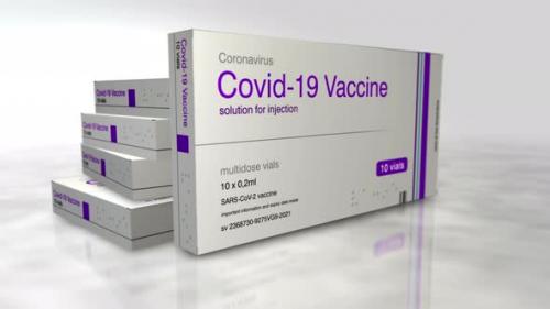 Videohive - Covid Vaccine box in abstract concept 3d rendering - 33189219 - 33189219