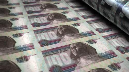 Videohive - Egyptian Pound money banknotes printing seamless loop - 33189296 - 33189296