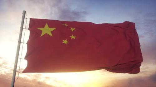 Videohive - Red Chinese Flag Waving Dramatically - 33189298 - 33189298