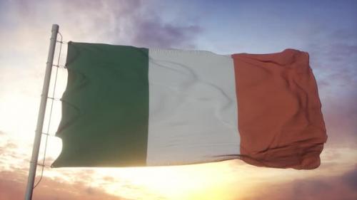 Videohive - Flag of Ireland Waving in the Wind - 33189304 - 33189304