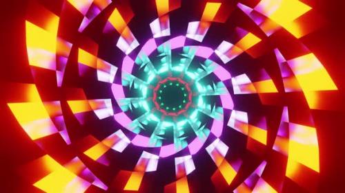 Videohive - Colored Round Metallic Sci Fi Tunnel Vj Loop 4K - 33189427 - 33189427