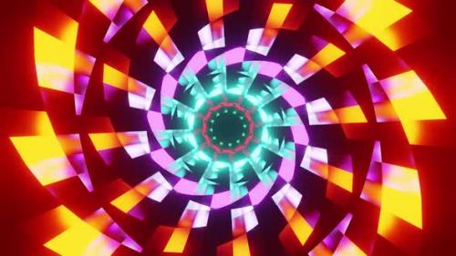 Videohive - Colored Round Metallic Sci Fi Tunnel Vj Loop HD - 33189432 - 33189432