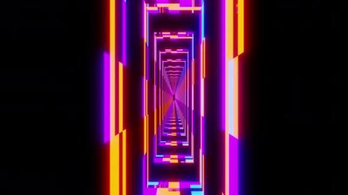 Videohive - Sci Fi Neon Room Tunnel Vj Loop 4K - 33189433 - 33189433