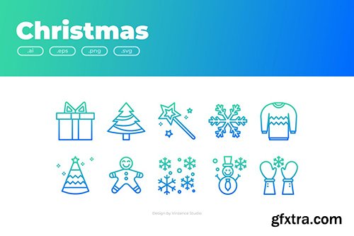 30 Christmas Icons - GRADIENT QB2YFWD