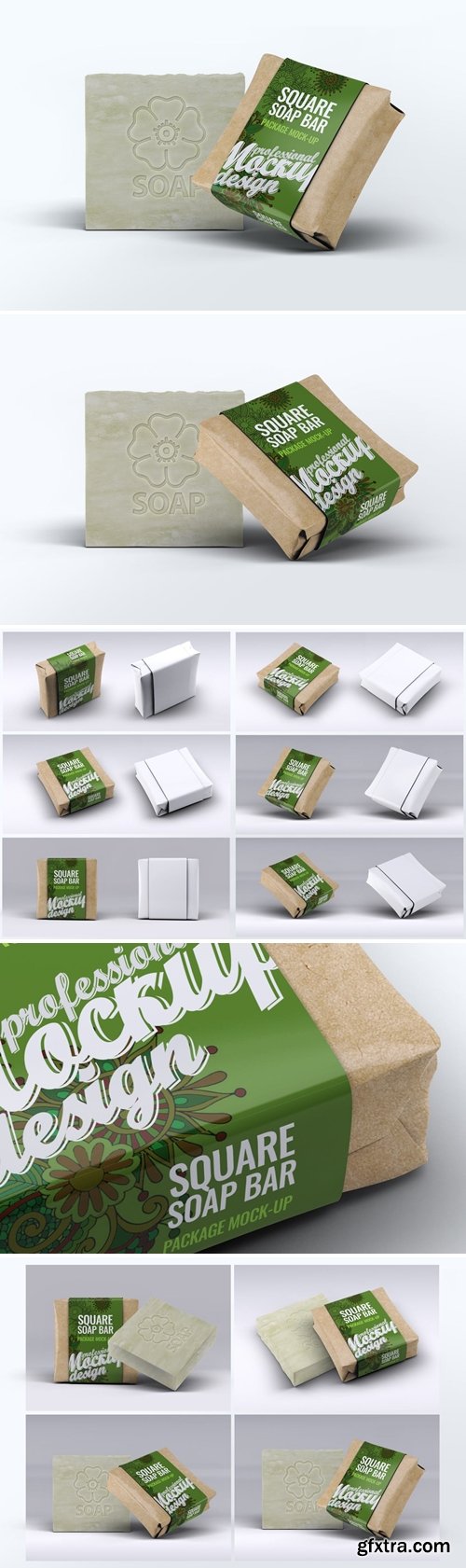 Square Soap Bar Package Mock-up