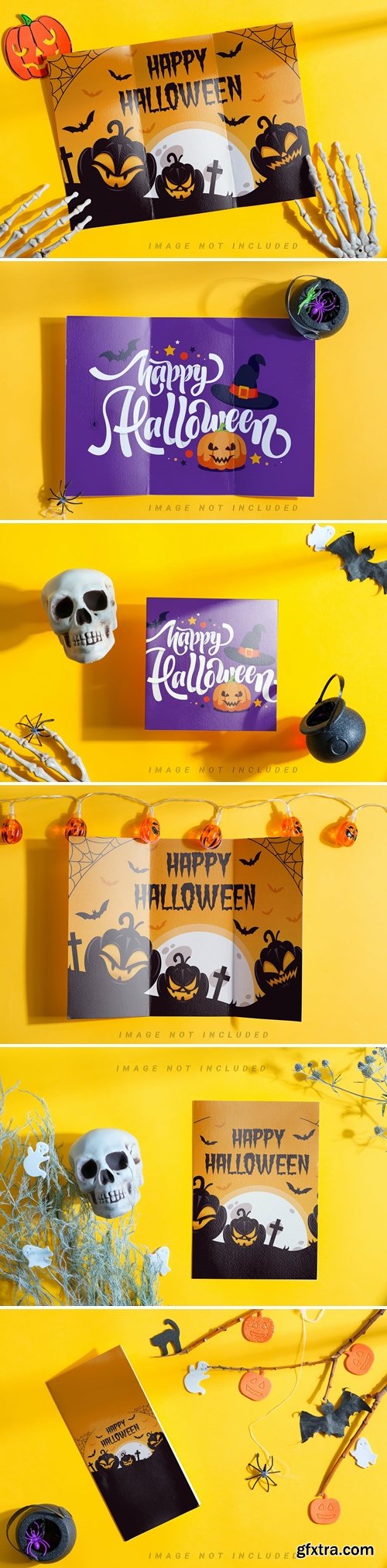 Halloween brochure mockup set