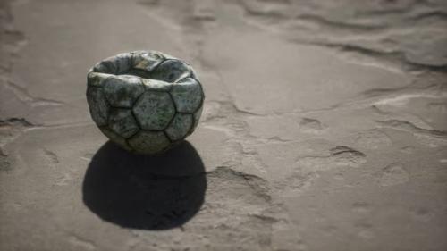 Videohive - Old Soccer Ball the Cement Floor - 33134341 - 33134341