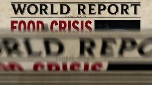 Videohive - Food crisis news, famine and hunger disaster newspaper printing press - 33137650 - 33137650