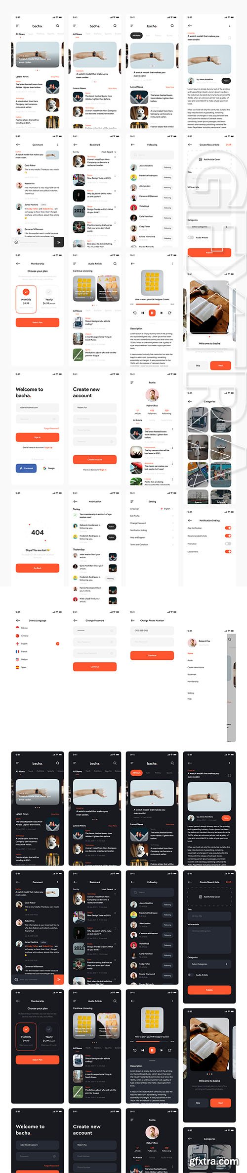 Bacha - News App UI Kit